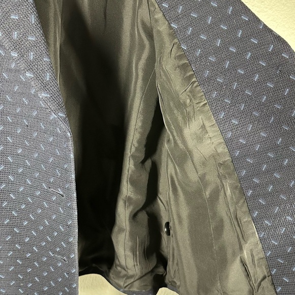Nina McLemore Blazer Jacket Women's 4 Navy‎ Cotton Wool Blend Silk Lining Career - Picture 6 of 7